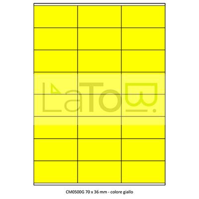 ETICHETTA ADESIVA A4 APPTAC GIALLO FORMATO 70x36 mm 100fg