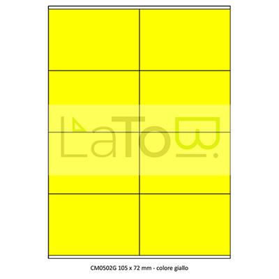 ETICHETTA ADESIVA A4 APPTAC GIALLO FORMATO 105x72 mm 100fg