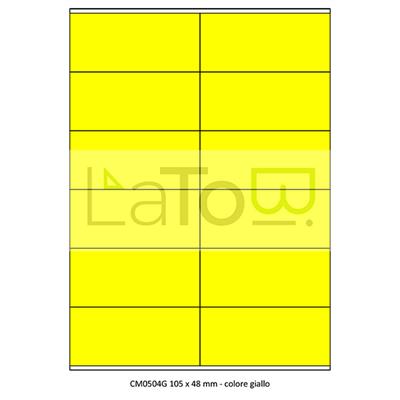 ETICHETTA ADESIVA A4 APPTAC GIALLO FORMATO 105x48 mm 100fg