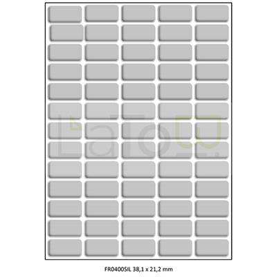 ETICHETTA ADESIVA A4 APPTAC ARGENTO FORMATO 38,1x21,2mm 100fg