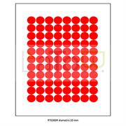 ETICHETTA ADESIVA A4 APPTAC ROSSO DIAMETRO 20 mm 100fg