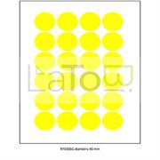 ETICHETTA ADESIVA A4 APPTAC GIALLO DIAMETRO 40 mm 100fg