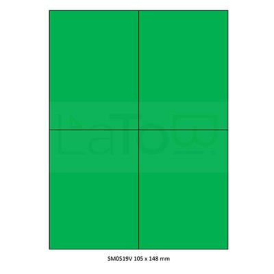 ETICHETTA ADESIVA A4 APPTAC VERDE FORMATO 105x148 mm 100fg