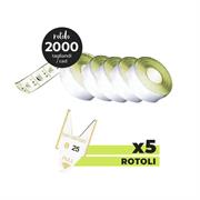 ROTOLO ELIMINACODE ALFANUMERICO DA 2000 TAGLIANDI CON BORDI GIALLI