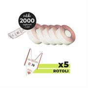 ROTOLO ELIMINACODE ALFANUMERICO DA 2000 TAGLIANDI CON BORDI ROSSI