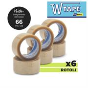 NASTRO DA IMBALLO SILENZIOSO W-TAPE 50mm X 66m TRASPARENTE 50µm