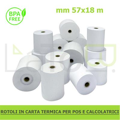 ROTOLO TERMICO BIANCO PER POS 57mm x 18m ANIMA 12mm - LaToBi