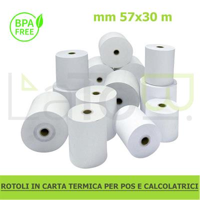 ROTOLO TERMICO BIANCO PER POS 57mm x 30m ANIMA 12mm