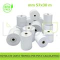ROTOLO TERMICO BIANCO PER POS 57mm x 30m ANIMA 12mm