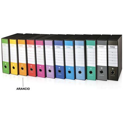 DOSSIER CON CUSTODIA NERO& COMMERCIALE DORSO 8 ARANCIO